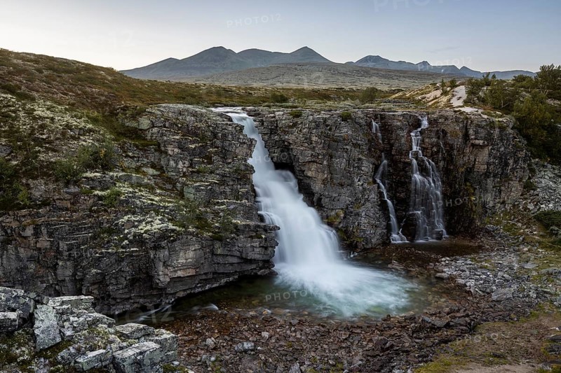 Storulfossen waterfall in Rondane National Park, Norway