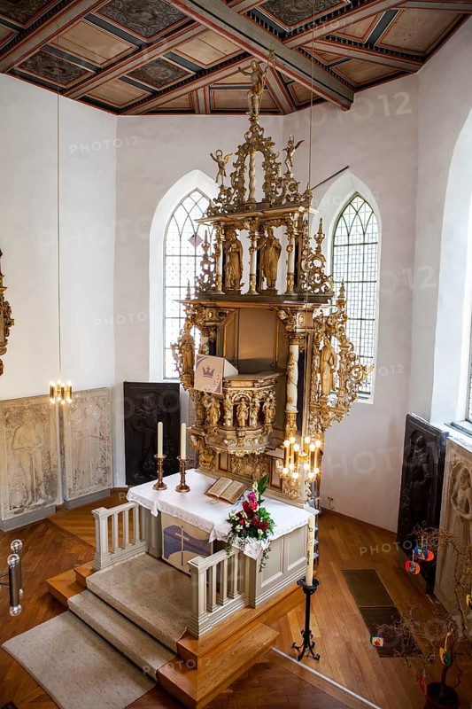 Inner view, Saint Giles or market church St. Aegidien, Osterode, Upper Harz region, Lower Saxony, Germany