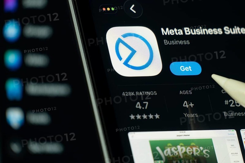 Dhaka, Bangladesh- 24 Oct 2025: A iPad screen displaying the Meta Business Suite app on App store