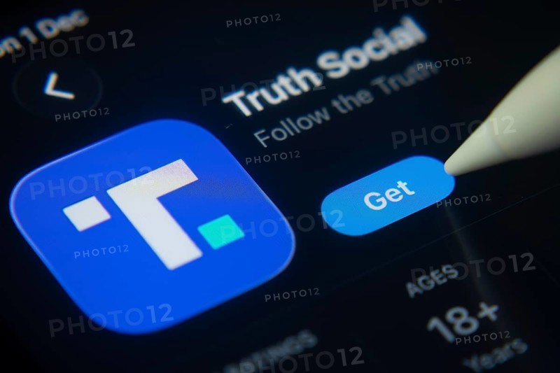 Dhaka, Bangladesh- 01 Dec 2025: A close-up of the Truth Social app icon in the App Store on an iPad screen