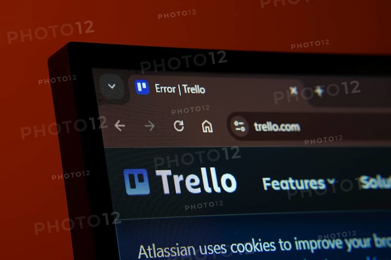 Dhaka, Bangladesh- 02 June 2025: Close-up of a computer screen displaying the Trello web interface in dark mode