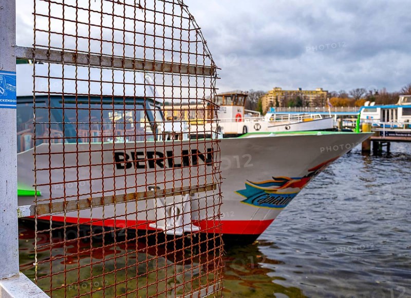 Stern- und Kreisschiffahrt ships spend the winter in the port of Berlin Tegel, Germany