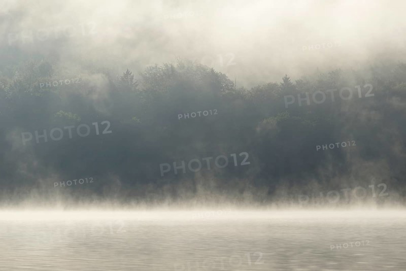 Hennesee, fog, rising clouds of fog, Hennetalsperre, Sauerland-Rothaargebirge nature park Park, North Rhine-Westphalia, Germany