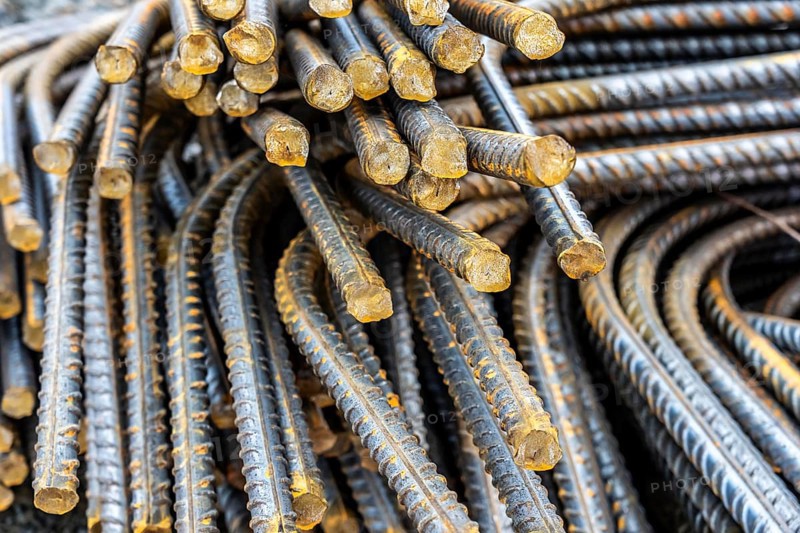 Reinforcing steel for the reinforced concrete foundation of a wind turbine, a mesh of rebar and rebar mesh, over 100 tons of reinforcing steel were used, the wind turbine will have a hub height of 160 meters, part of a new wind farm in Sauerland, near Balve, North Rhine-Westphalia, Germany