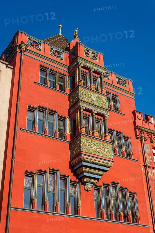 Exterior view of Red Town Hall, Market Square, Basel
