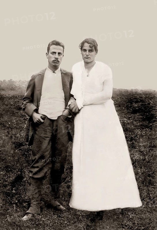 Rainer Maria Rilke, 1875 – 1926, Austrian poet and novelist with his wife, sculptress Clara Rilke-Westhoff, 1901, digitally edited