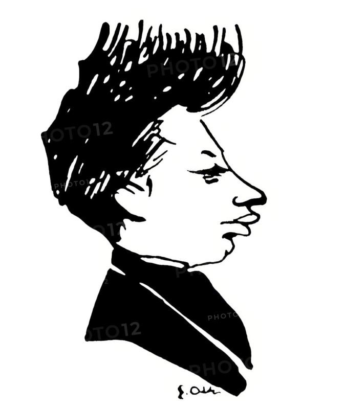 Portrait of Rainer Maria Rilke, 1875 – 1926, Austrian poet and novelist, based on a sketch by Bernhard Pankok, digitally edited
