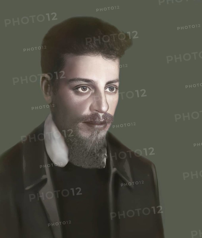 Portrait of Rainer Maria Rilke, 1875 – 1926, Austrian poet and novelist, based on a picture by Oskar Zwintscher, digitally edited