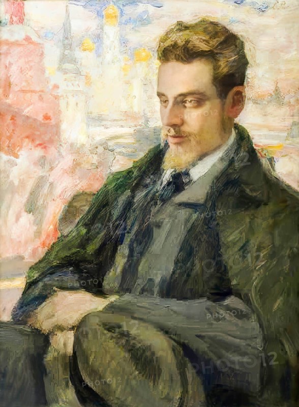 Portrait of Rainer Maria Rilke, 1875 – 1926, Austrian poet and novelist, based on a painting by Helmut Westhoff, 1901, digitally edited