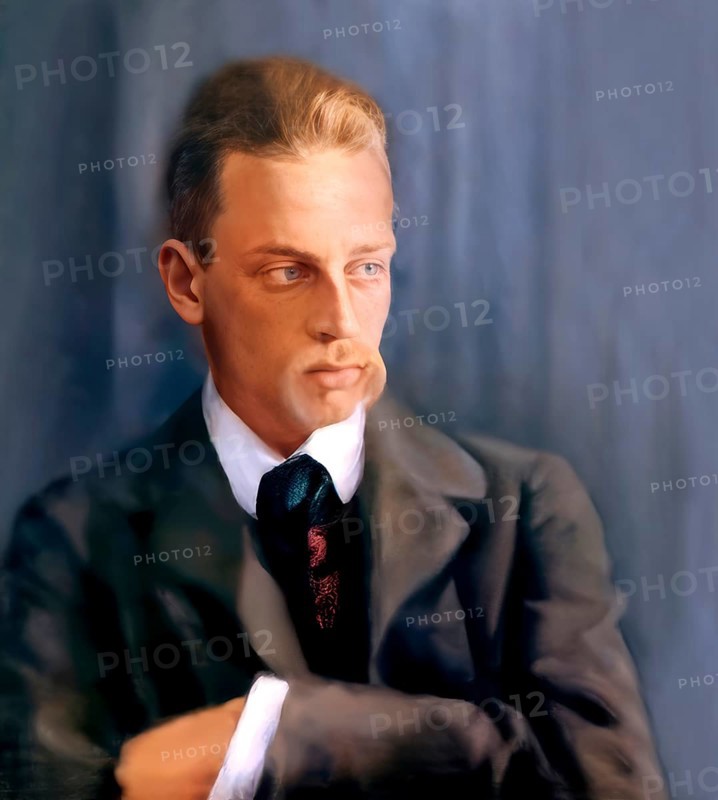Portrait of Rainer Maria Rilke, 1875 – 1926, Austrian poet and novelist, based on a painting by Leonid Pasternak, digitally edited