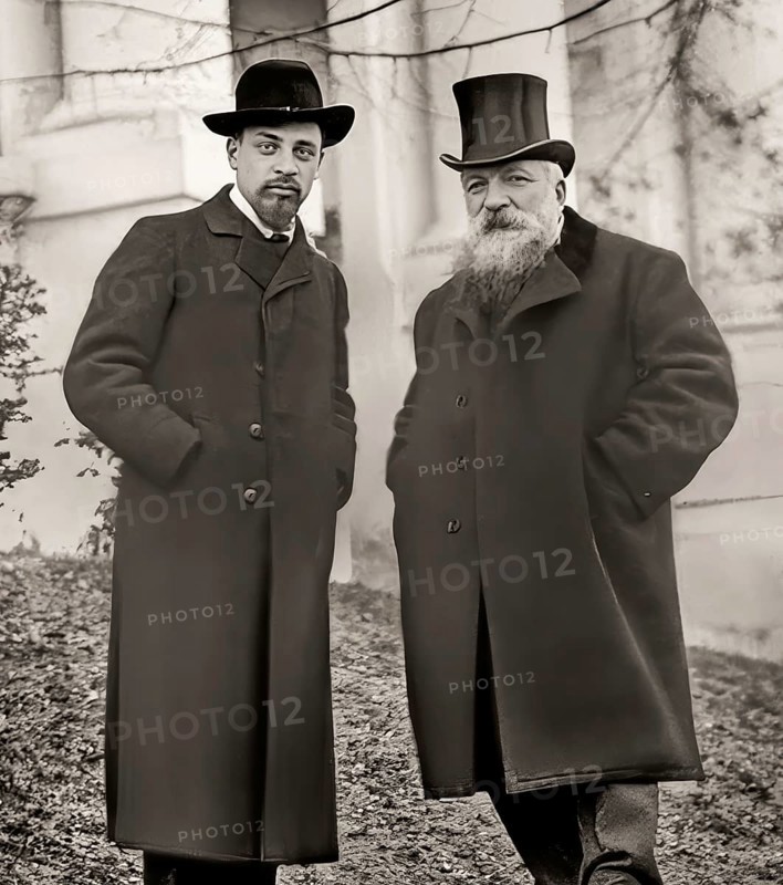 Rainer Maria Rilke together with Auguste Rodin, Meudon, France, 1905, digitally optimized