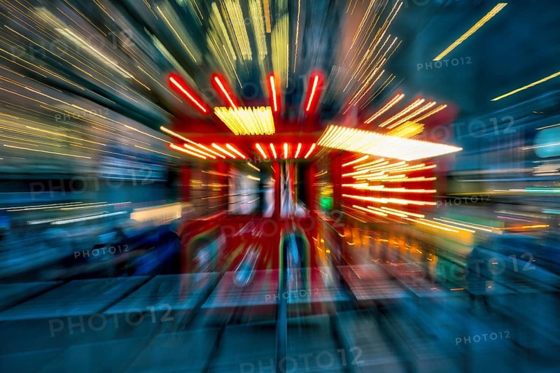 Zurich fairy tale tram with light trails, tram as fairy tale, Zurich, Canton of Zurich, Switzerland