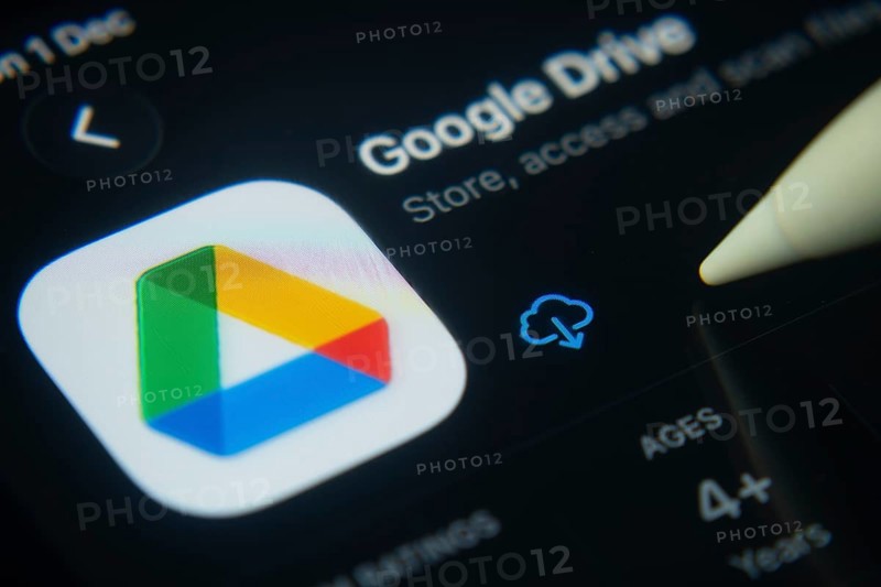 Dhaka, Bangladesh- 01 Dec 2025: A close-up of the Google Drive app icon in the App Store on an iPad screen