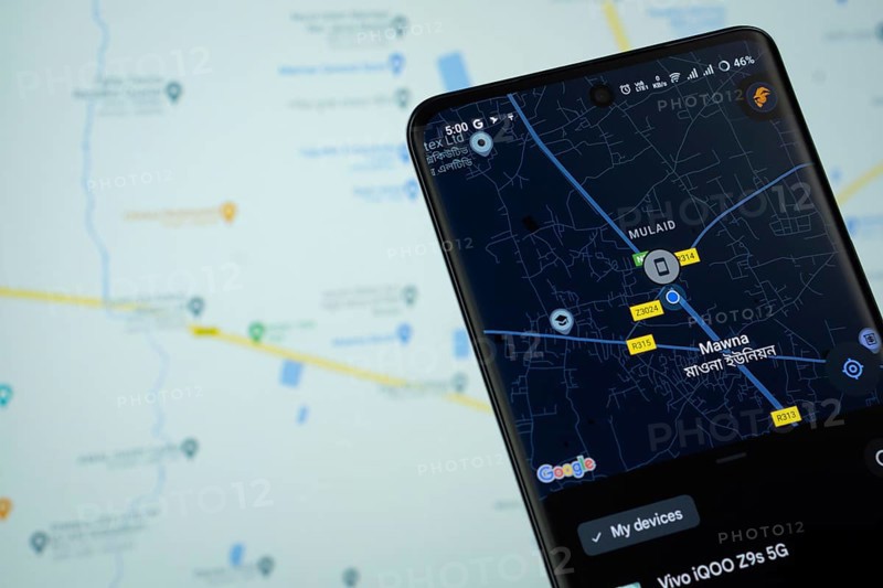 Dhaka, Bangladesh - 15 March 2025: The app of the google maps is displayed on a smartphone screen