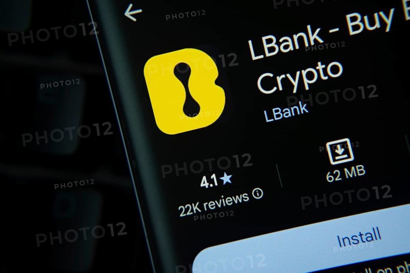 Dhaka, Bangladesh- 27 July 2025: LBank app from Google Playstore is displayed on a smartphone screen