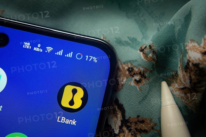 Dhaka, Bangladesh- 07 May 2025: LBank app icon is seen on smartphone