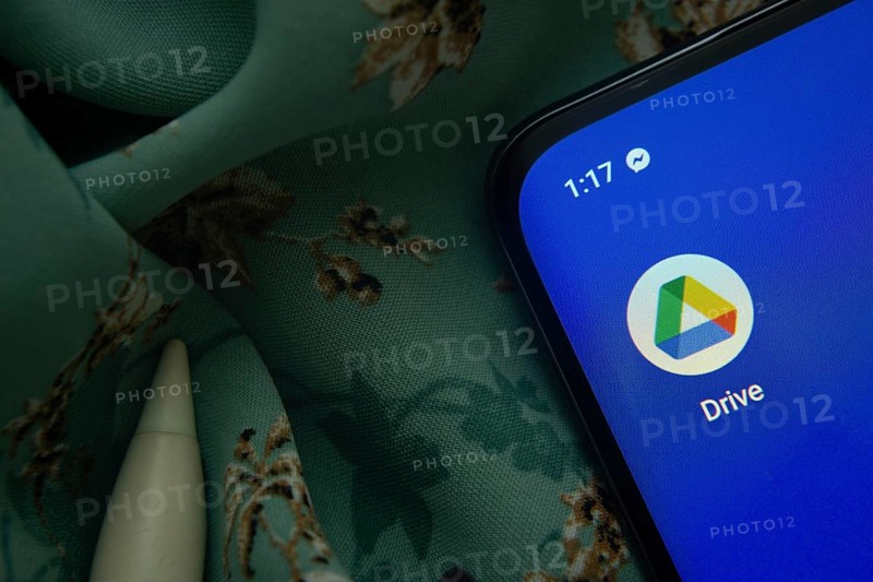 Dhaka, Bangladesh- 07 May 2025: Google Drive app icon is seen on smartphone