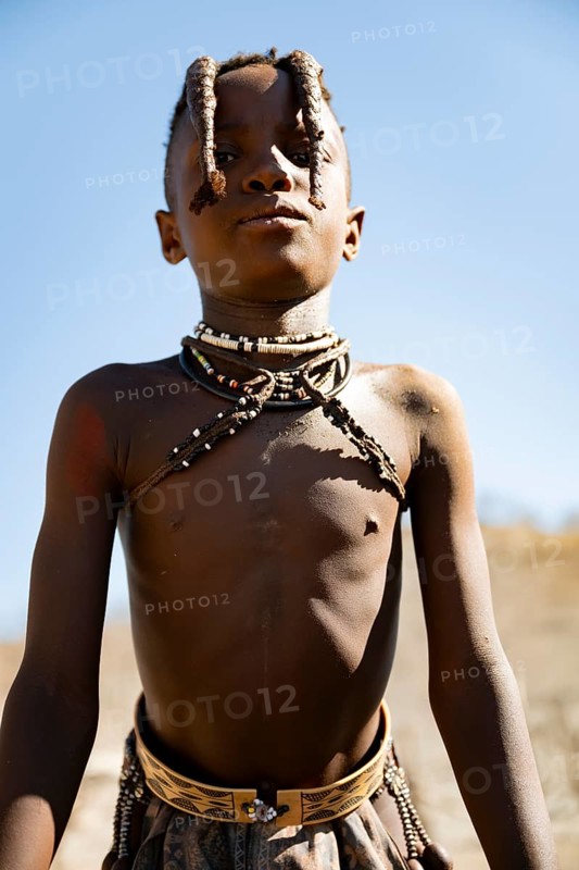 Portrait, Himba children, traditional Himba village, Kaokoveld, Kunene, Namibia