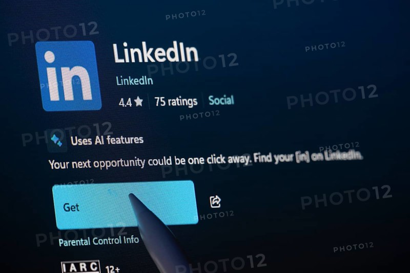 Dhaka, Bangladesh- 19 Sep 2025: A close-up of the LinkedIn app from the Microsoft Store is shown on a laptop screen