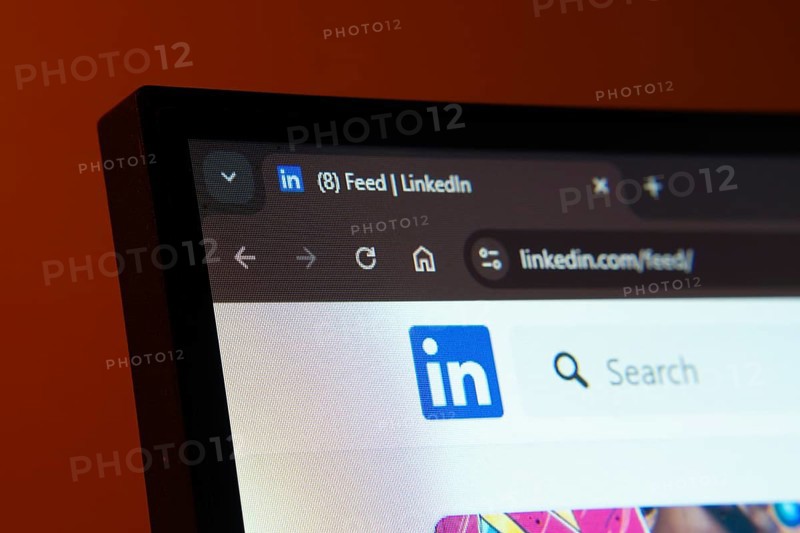Dhaka, Bangladesh- 02 June 2025: Close-up of a computer screen displaying the LinkedIn web interface in dark mode