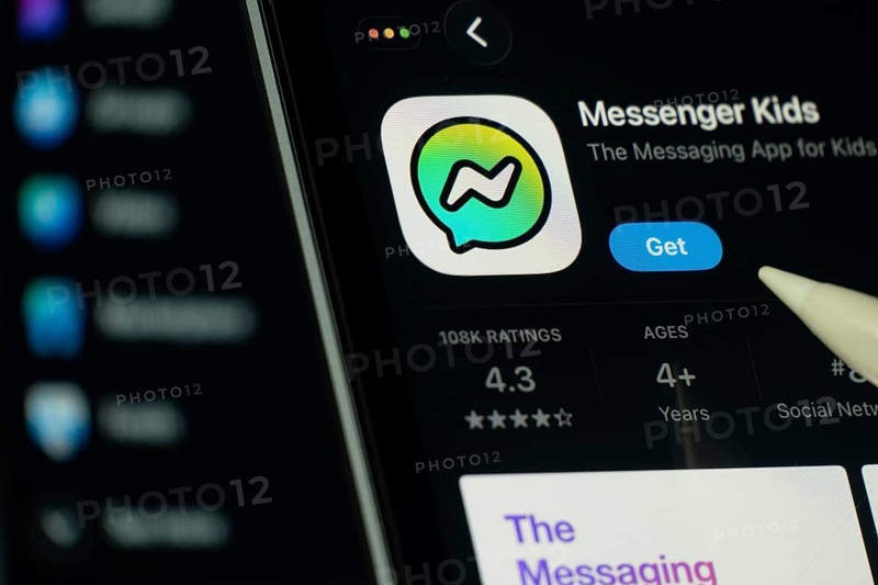 Dhaka, Bangladesh- 24 Oct 2025: A iPad screen displaying the Facebook Messenger kids app on App store