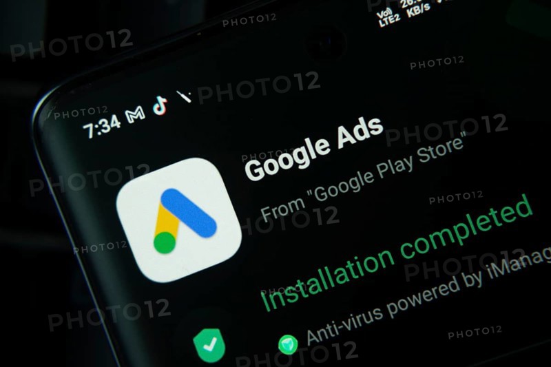 Dhaka, Bangladesh- 27 July 2025: Smartphone screen displaying Google Ads installation confirmation from the Play Store