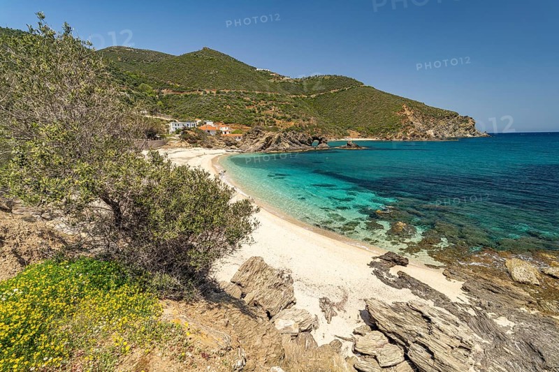 The beach of Kalamos, island of Euboea or Evia, Greece
