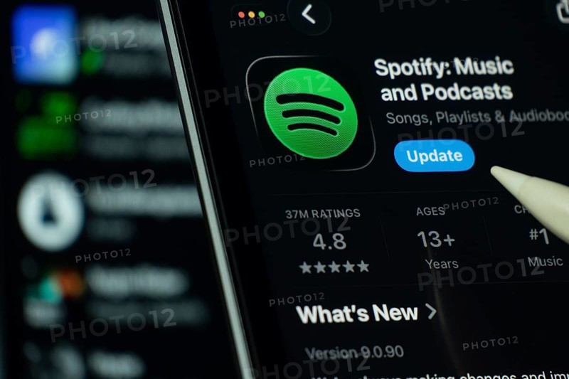 Dhaka, Bangladesh- 24 Oct 2025: A iPad screen displaying the Spotify app on App store