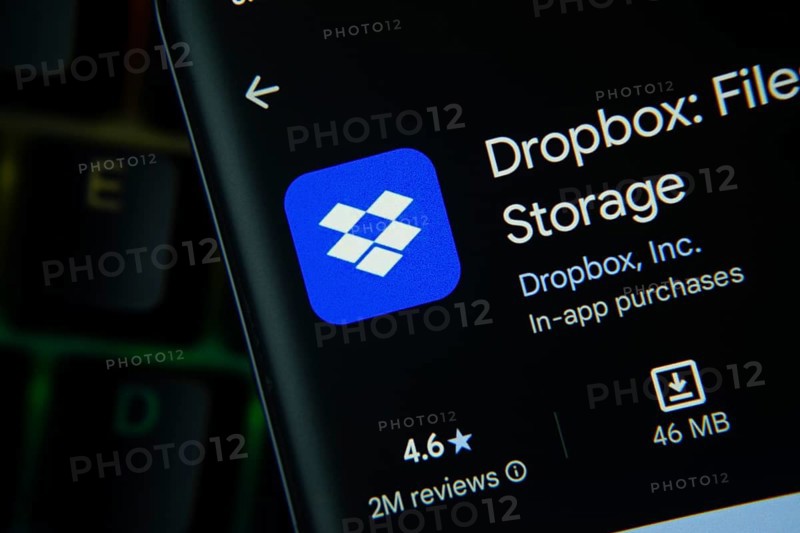 Dhaka, Bangladesh- 27 July 2025: Dropbox app from Google Playstore is displayed on a smartphone screen