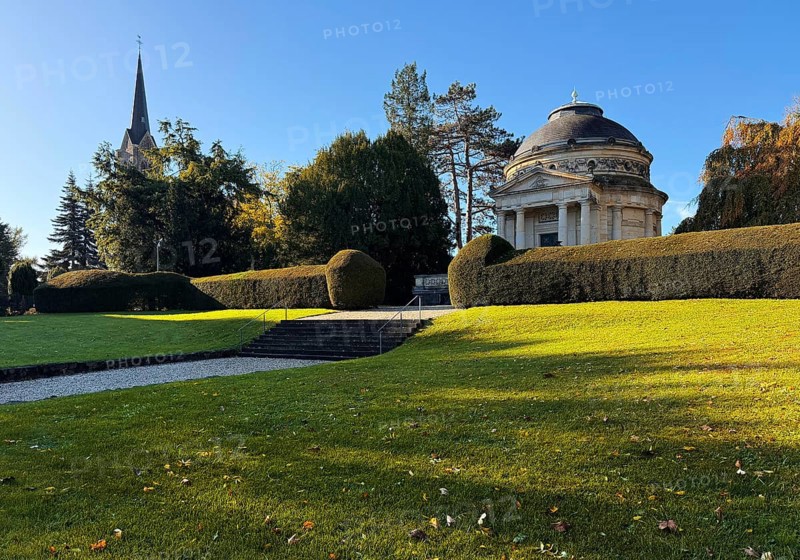 Mausoleum of Carstanjen and St. Evergislus Church in the Plittersdorf district, Bonn, North Rhine-Westphalia, Germany