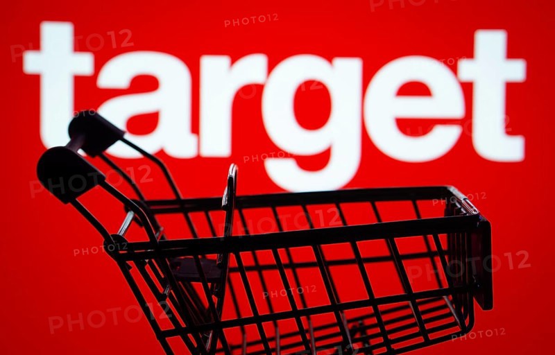 Dhaka, Bangladesh- 03 July 2025: Silhouette of a shopping cart in front of the Target logo, symbolizing ecommerce and online shopping