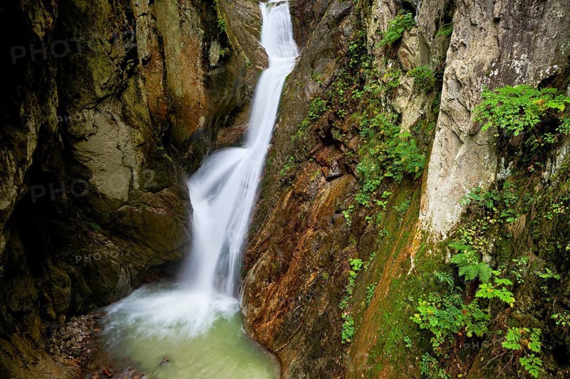 Waterfall in the Durnand Gorge, Les Valettes, Canton of Valais, Switzerland