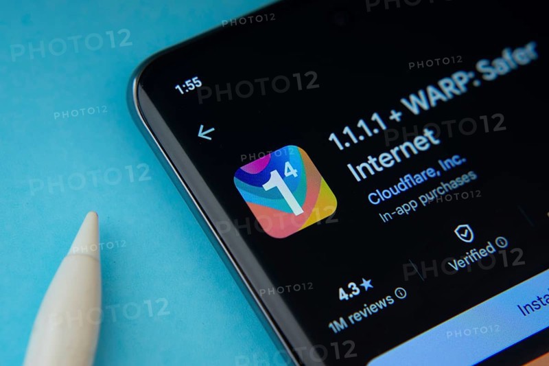 Dhaka, Bangladesh- 09 March 2025: 1.1.1.1 VPN app from Google Playstore is displayed on a smartphone screen