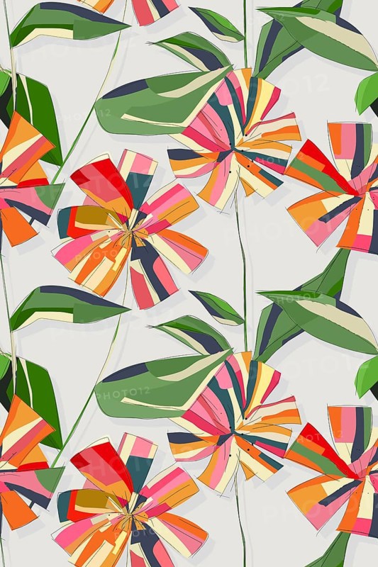 Decorative abstract flowers vector seamless pattern