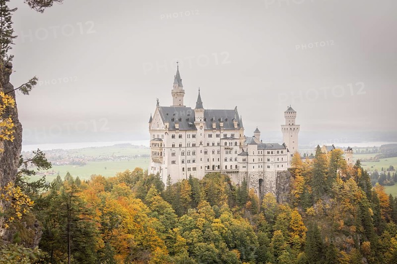 Neuschwanstein in autumn, Schwangau, Füssen, Allgäu, Bavaria, Germany