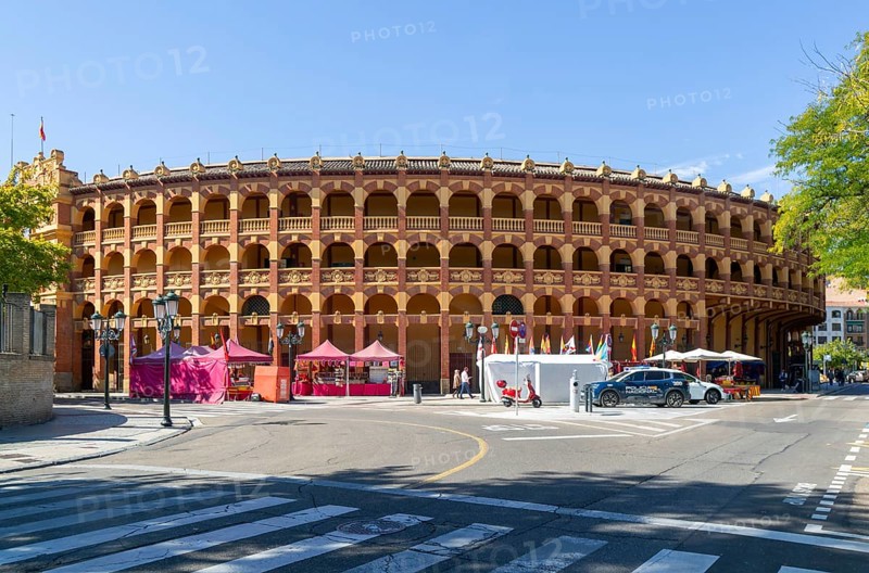 Plaza de Toros de la Misericordia historic bullring building, city of Zaragoza, Aragon, Spain