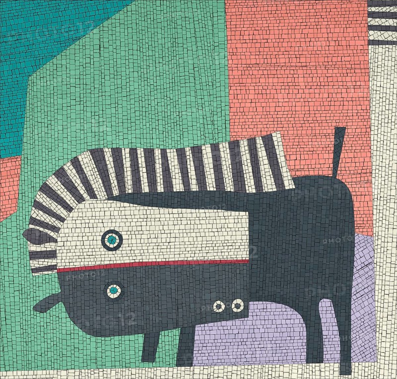 Abstract art horse, vector mosaic graphic