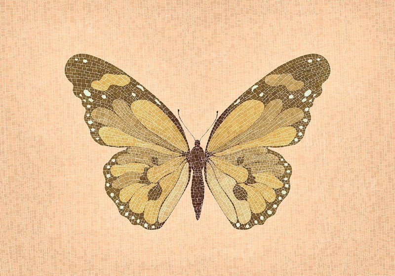 Mosaic art butterfly vector composition