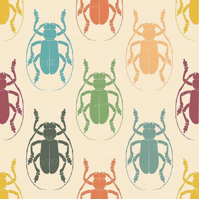 Insect seamless vector pattern. Entomology and insects colorful backdrop textile design for print, backgrounds