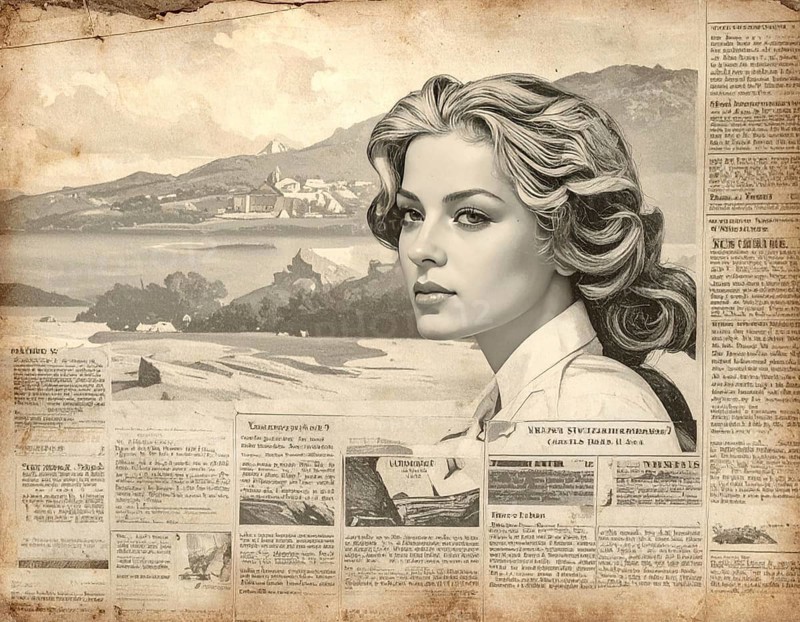 Grunge old public newspaper, texture background wallpaper illustration, vintage tattered yellow press news, AI generated