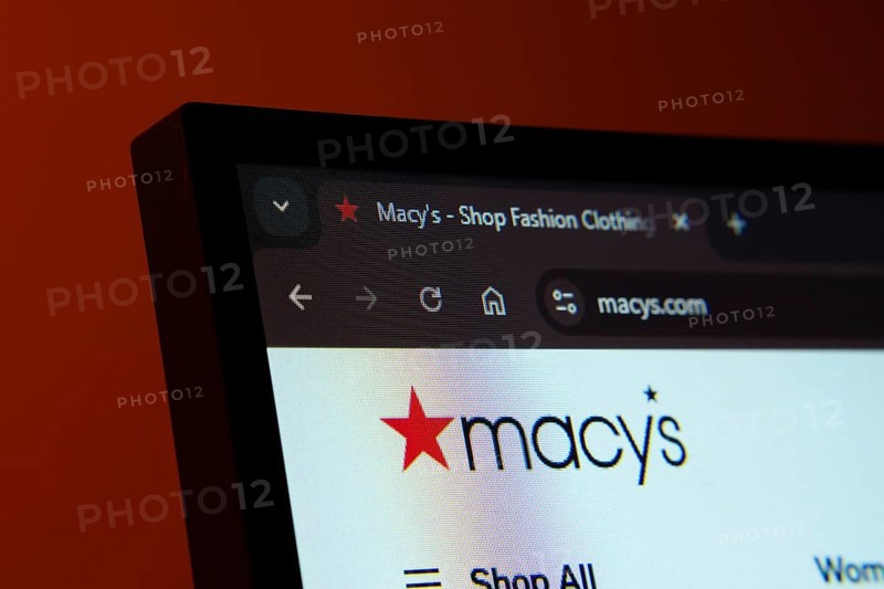 Dhaka, Bangladesh- 02 June 2025: Close-up of a computer screen displaying the Macy's web interface in dark mode