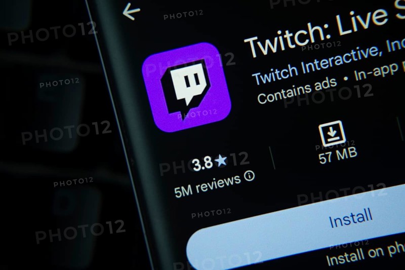 Dhaka, Bangladesh- 30 Sep 2025: Twitch app from Google Playstore is displayed on a smartphone screen