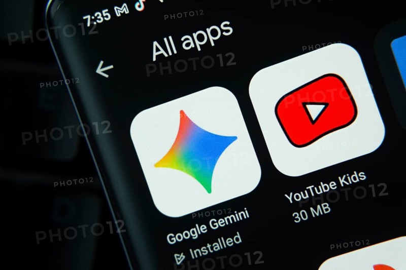 Dhaka, Bangladesh- 27 July 2025: Google Gemini and YouTube Kids app from Google Playstore is displayed on a smartphone screen