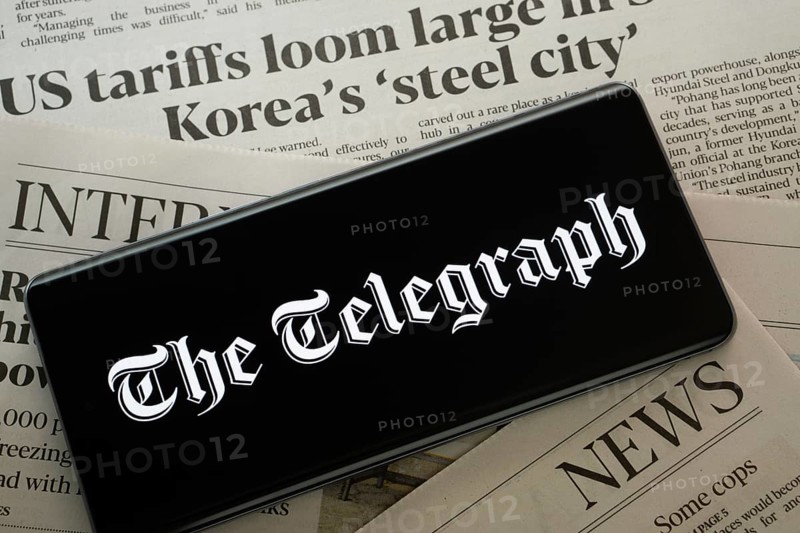 Dhaka, Bangladesh - 18 March 2025: The logo of the telegraph is displayed on a smartphone screen