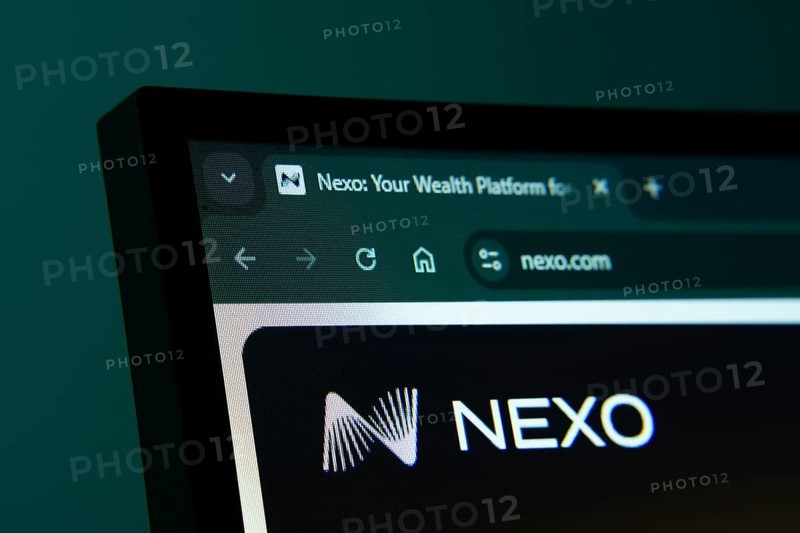 Dhaka, Bangladesh- 02 June 2025: Close-up of a computer screen displaying the nexo web interface in dark mode