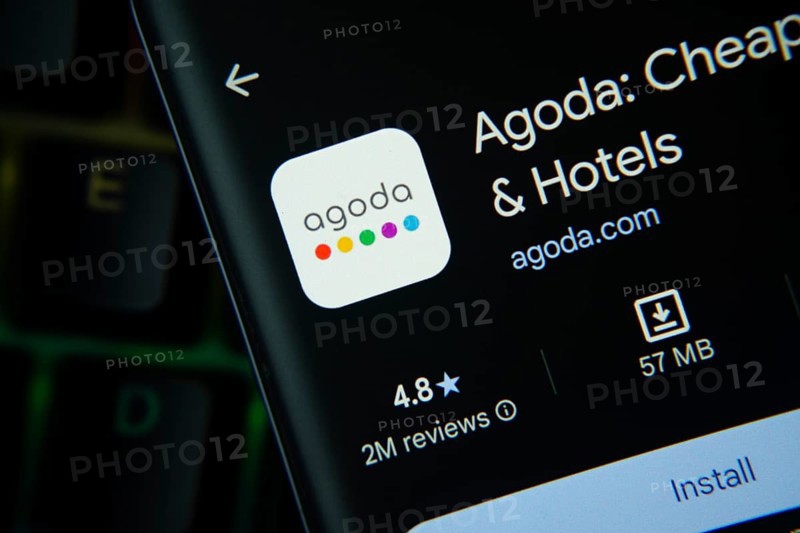 Dhaka, Bangladesh- 27 July 2025: Agoda app from Google Playstore is displayed on a smartphone screen