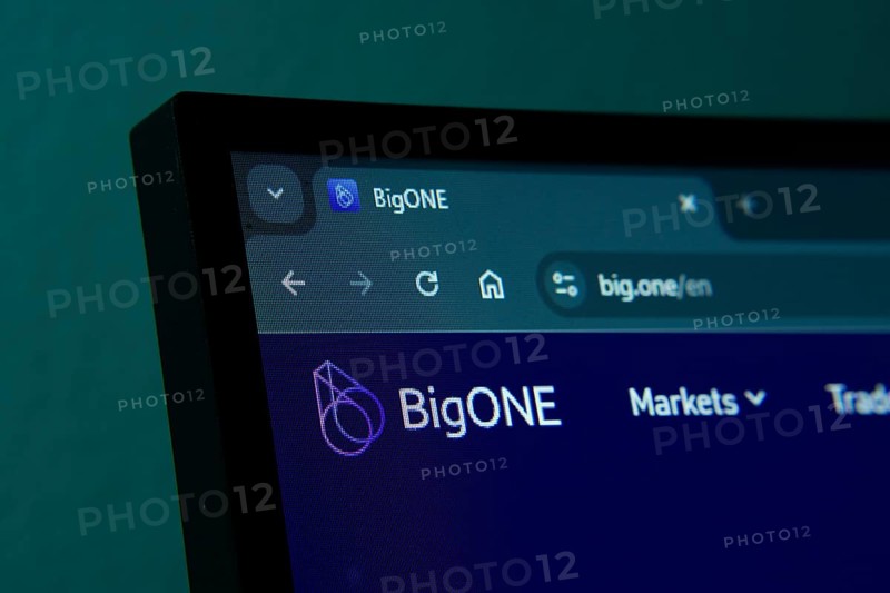 Dhaka, Bangladesh- 02 June 2025: Close-up of a computer screen displaying the BigONE web interface in dark mode