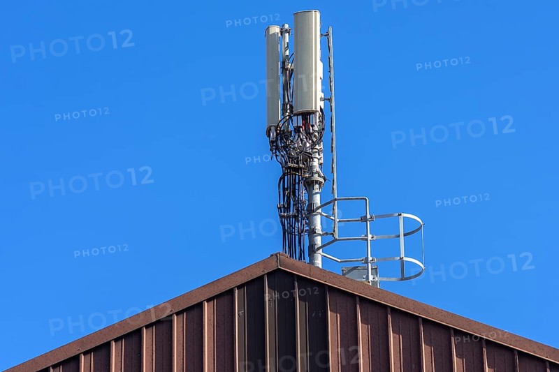 Antenna on a factory roof, Giudecca Island, Veneto, Italy