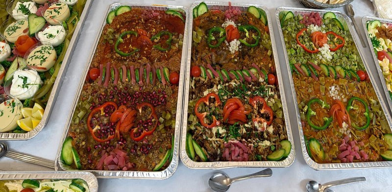 Platters with Lebanese specialties, Bavaria, Germany