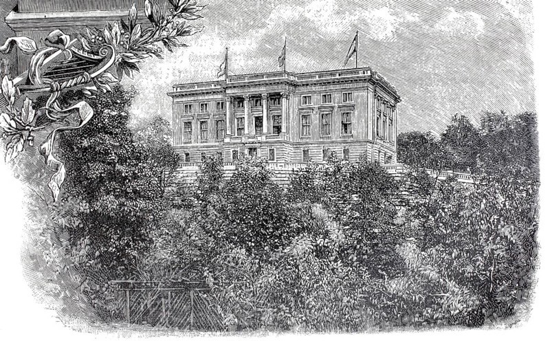 The new Goethe - Schiller - Archive in Weimar, around 1896, authentic, digitally restored reproduction from a 19th century original, exact date of presentation unknown, historical